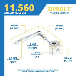 Zipbolt Angled Railbolt 11.550