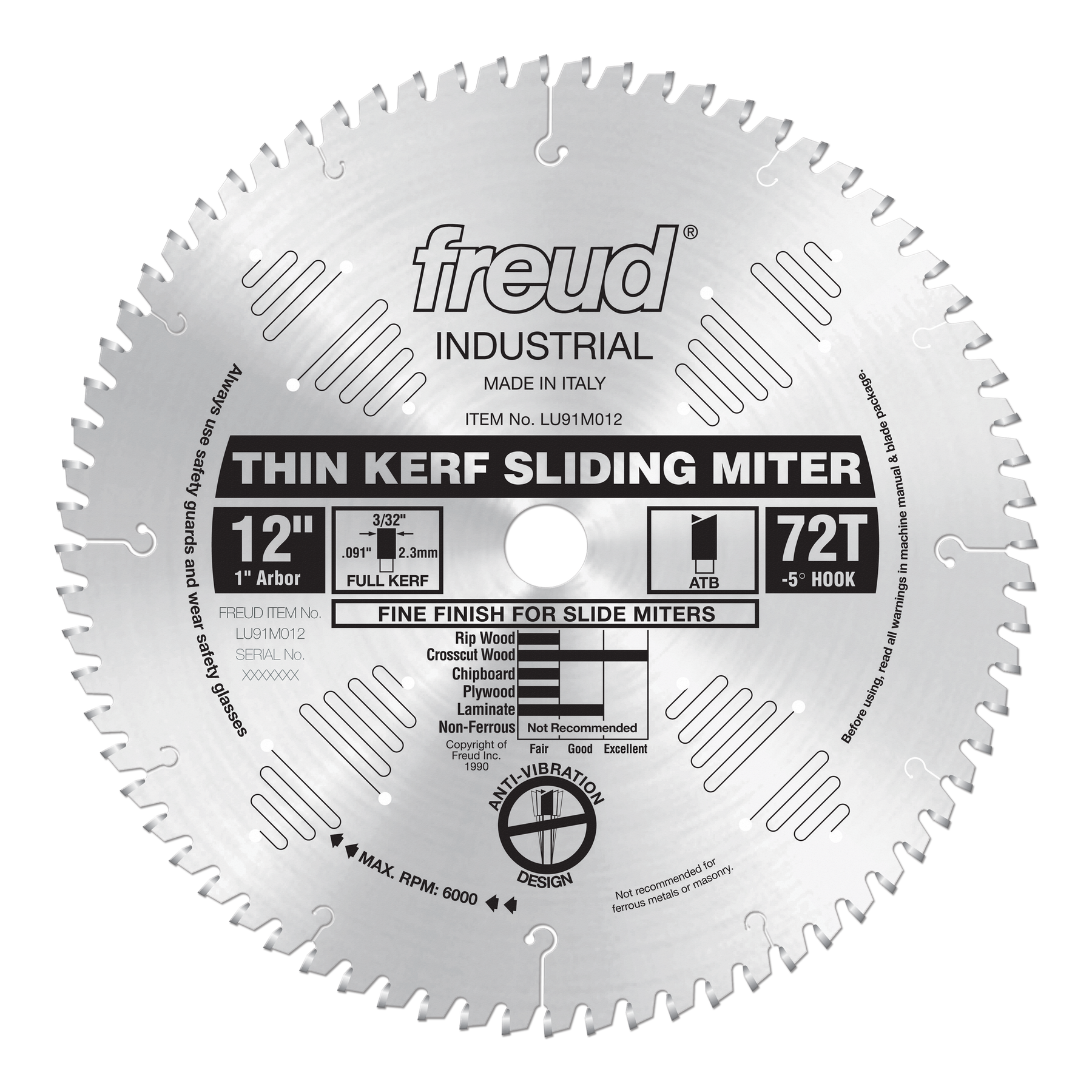 Freud Sliding Compound Saw (Thin Kerf) Saw Blades